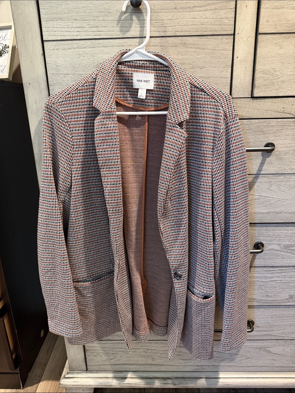Nine West woman  Brown Multi Houndstooth Blazer